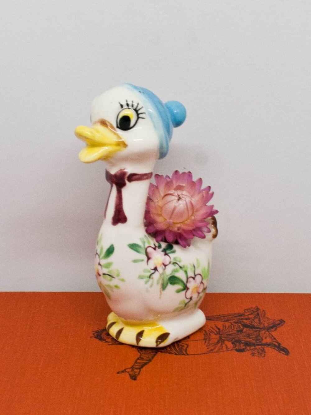 Vtg Duck Planter - Vintage Qtip/Toothpick Holder Nursery Shelf Decor